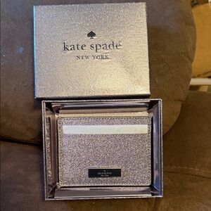 Kate Spade Silver Glitter Card Case